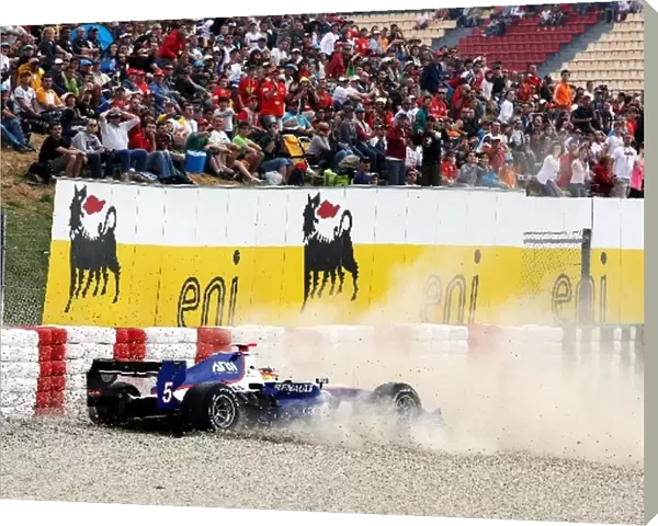 GP2 Series: Roldan Rodriguez Piquet GP crashes out of the race
