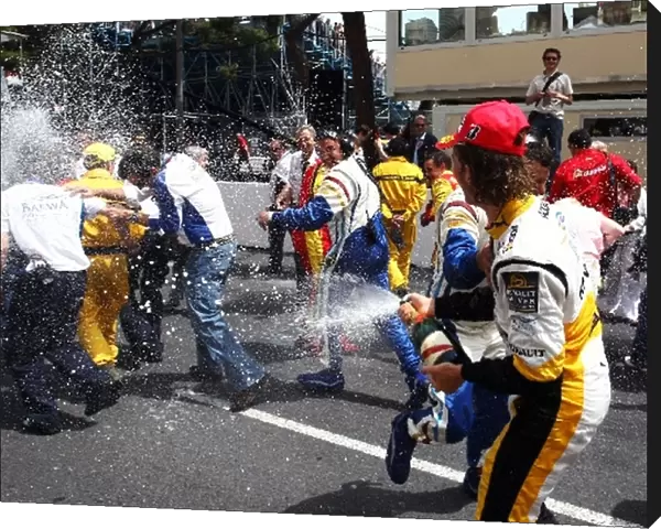 GP2 Series: Vitaly Petrov Barwa Addax Team and race winner Romain Grosjean Barwa Addax Team celebrate with the champagne