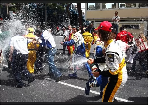 GP2 Series: Vitaly Petrov Barwa Addax Team and race winner Romain Grosjean Barwa Addax Team celebrate with the champagne