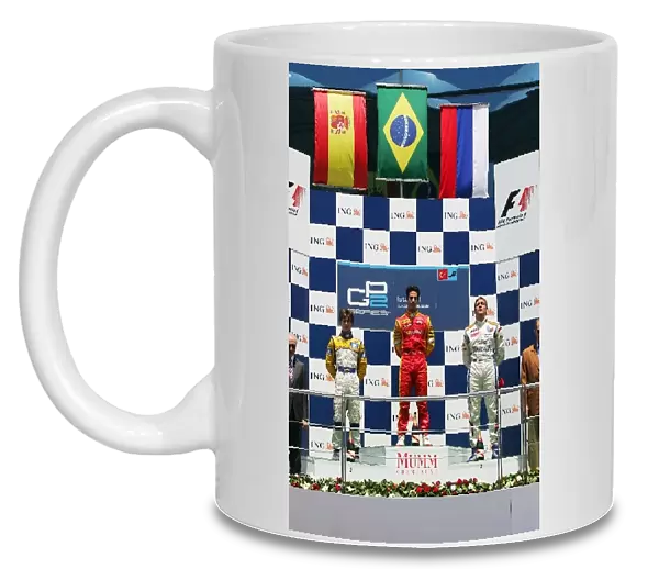 GP2 Series: The podium: Javier Villa Super Nova Racing, second; Lucas di Grassi Fat Burner Racing Engineering, race winner; Vitaly Petrov Barwa Addax Team