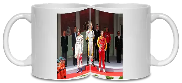 GP2 Series: The podium: Vitaly Petrov Barwa Addax Team, second; Romain Grosjean Barwa Addax Team, race winner; Lucas di Grassi Fat Burner Racing Engineering
