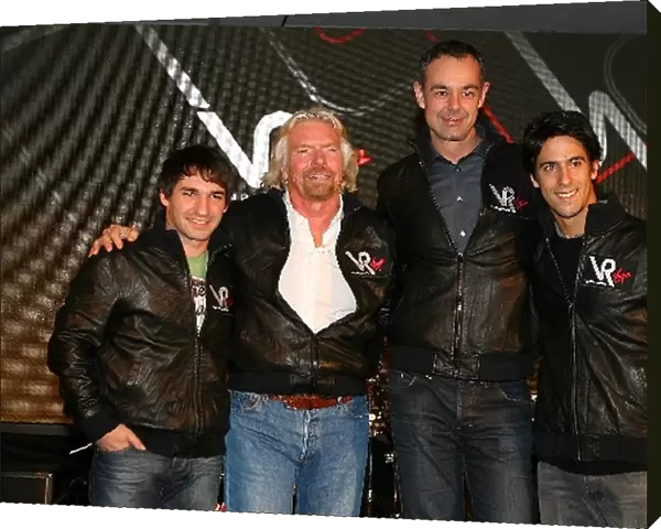 Virgin F1 Team Announcement: Richard Branson, CEO Virgin Group, second left, and Nick Wirth, Virgin Racing Technical Director, second right