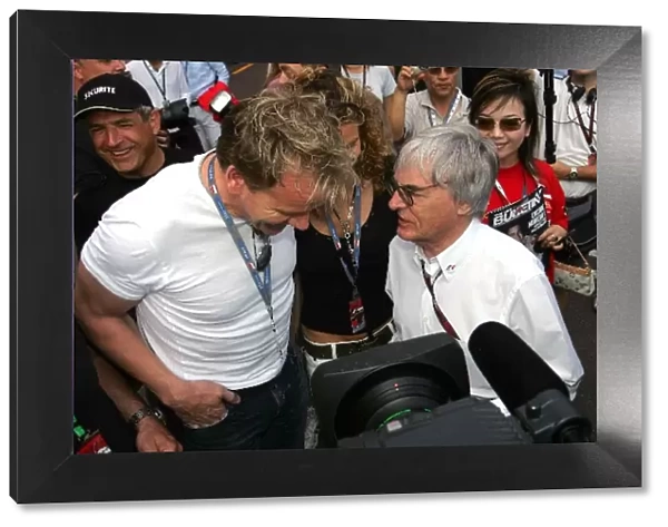 Formula One World Championship: Gordon Ramsay TV Chef with his wife and Bernie Ecclestone F1 Supremo