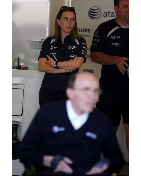 Formula One World Championship: Claire Williams Williams marketing deptartment with her father Frank Williams Williams Team Owner