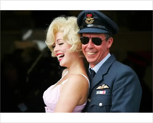 Goodwood Revival Meeting: Marilyn Monroe look-alike entertains the troops