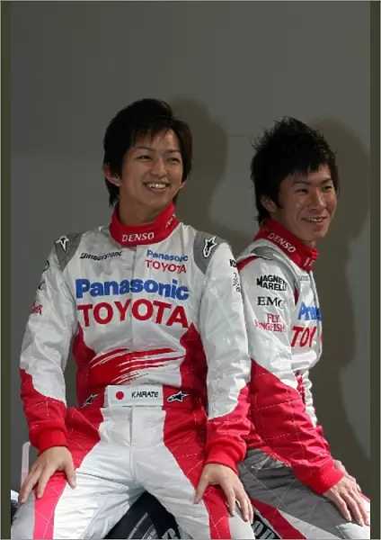 Toyota Launch: Kohei Hirate Toyota young driver and Kamui Kobayashi Toyota Young Driver