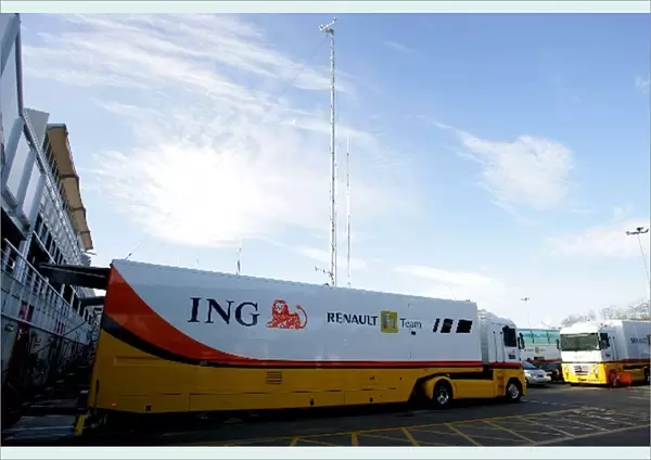 Formula One Testing: ING Renault F1 Team trucks