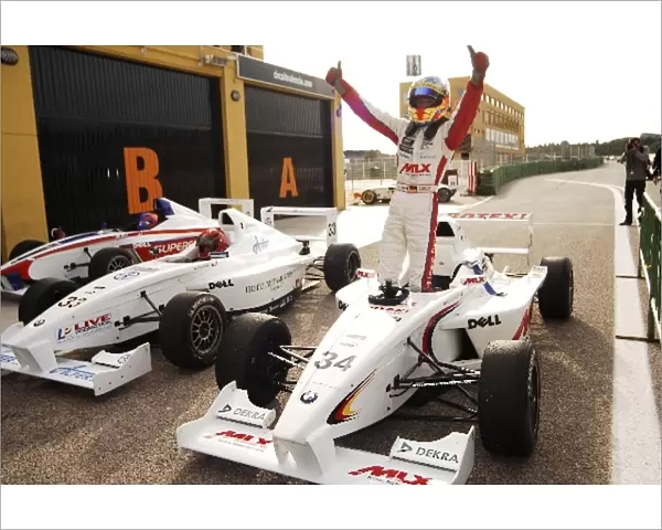 Formula BMW World Final: Race winner Christian Vietoris celebrates in Parc Ferme