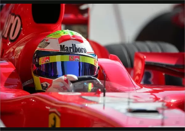 Formula One Testing: Felipe Massa Ferrari F2007 does a practice pitstop