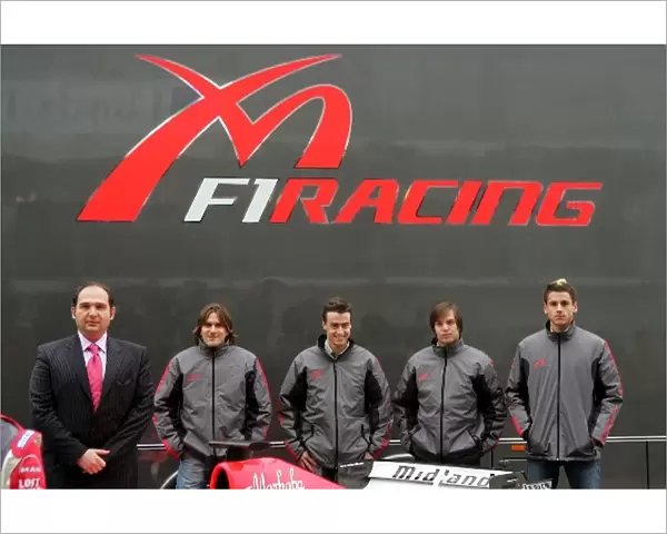 Midland MF1 Launch: Colin Kolles MF1 Racing Managing Director with Markus Winkelhock MF1 Racing Test Driver, Roman Rusinov MF1 Racing Test Driver