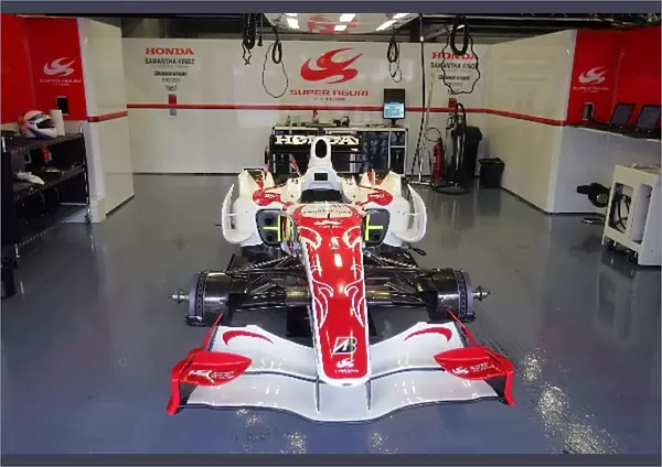 Formula One Testing: Super Aguri F1 Team Interim Car in the garage