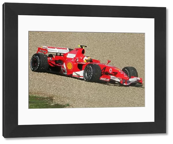 Formula One Testing: Luca Badoer Ferrari F248 runs off the track