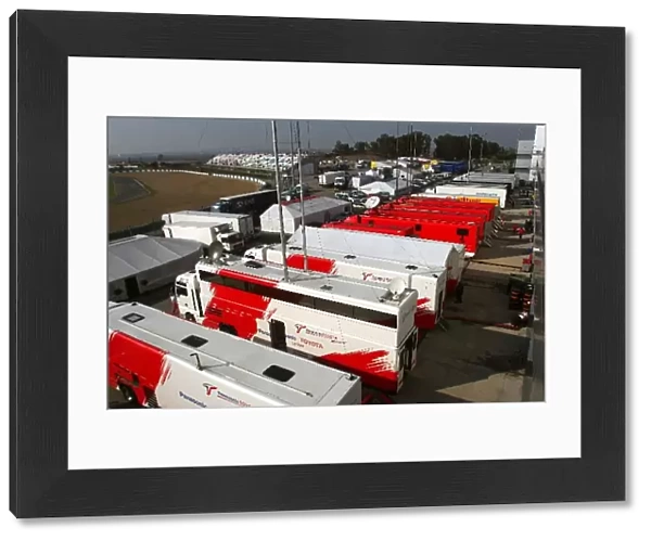 Formula One Testing: Trucks in the padock
