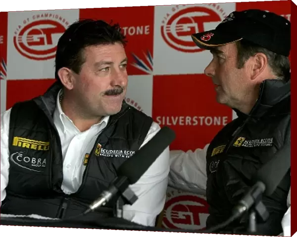 FIA GT Championship: Stuart Roden Team owner Scuderia Ecosse with Nigel Mansell Scuderia Ecosse Ferrari F430