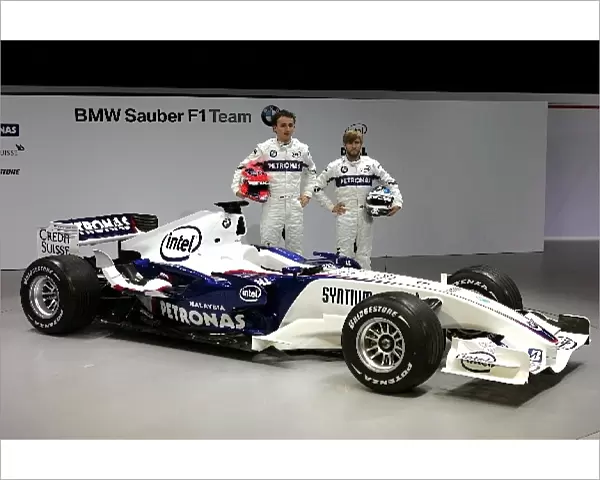 BMW F1. 07 Launch: R-L: Nick Heidfeld and Robert Kubica with the new BMW Sauber F1. 07