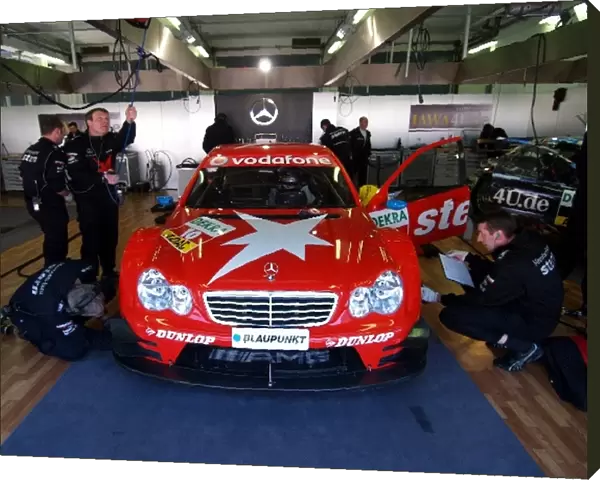 DTM: Pit garage of Alexandros Margaritis stern AMG Mercedes C-Klasse