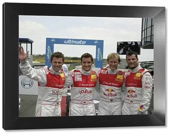 DTM. 4 Audis celebrate after qualifying: