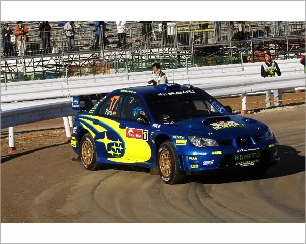 FIA World Rally Championship: Xavier Pons Subaru Impreza WRC on the shakedown stage