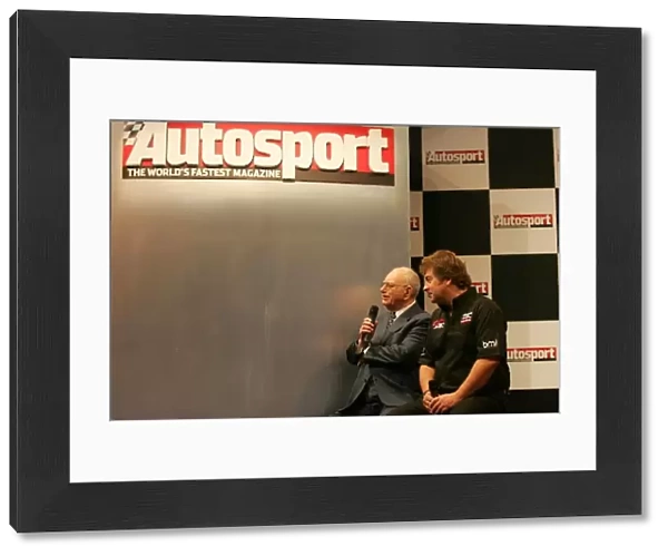Autosport International Show 2006: Tom and Kevin Wheatcroft owners of the Donington Grand Prix collection on the Autosport stage