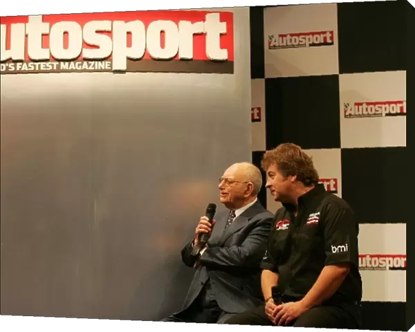 Autosport International Show 2006: Tom and Kevin Wheatcroft owners of the Donington Grand Prix collection on the Autosport stage