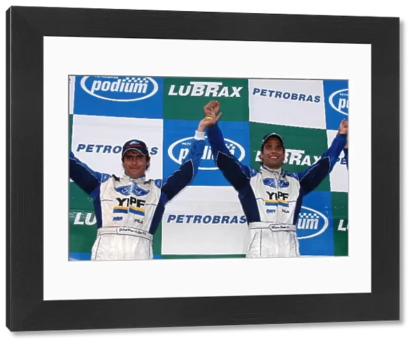Argentinian TC 2000 Championship: L-R: Gabriel Ponce de Leon and Martin Basso celebrate a Ford 1 - 2 on the podium