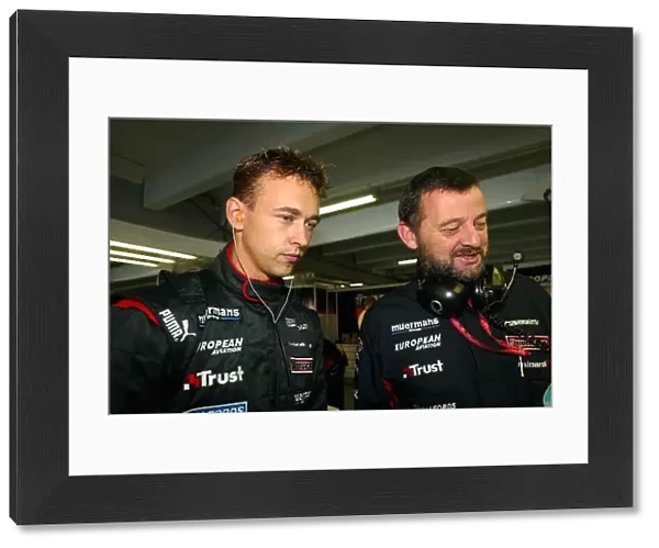 Formula One World Championship: GP debutante Nicolas Kiesa Minardi with Paul Stoddart Minardi Team Principal