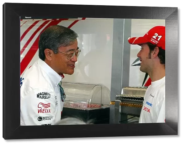 Formula One World Championship: Tetsuo Hattori Managing Officer Toyota Motorsport Corporation meets Cristiano Da Matta Toyota