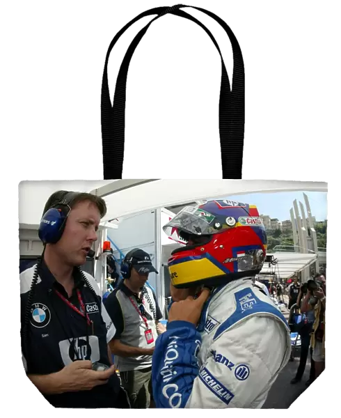 Formula One World Championship: Sam Michael Williams Chief Operations Engineer with Juan Pablo Montoya Williams BMW FW25 as he prepares to qualify