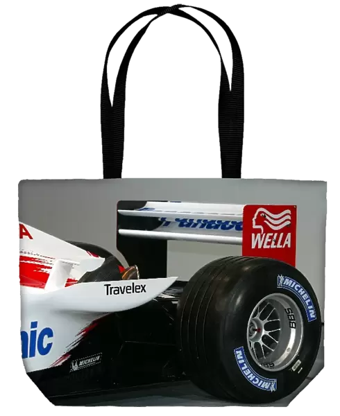 Formula One World Championship: Rear wing, rear wheel and winglet detail on the brand new Toyota TF103