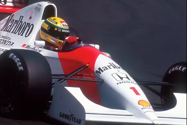 1992 Monaco Grand Prix. Monte Carlo, Monaco. 28-31 May 1992. Ayrton Senna (McLaren MP4 / 7A Honda) 1st position. Ref-92 MON 02. World Copyright - LAT Photographic