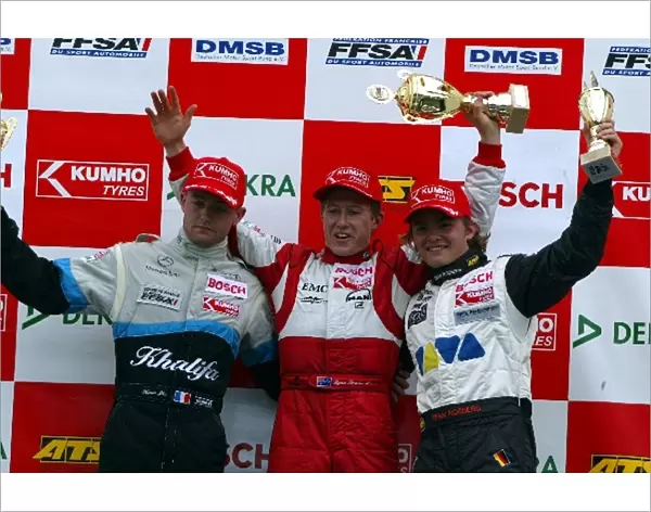 European Formula Three Championship: l to r, Olivier Pla, Ryan Briscoe and Nico Rosberg