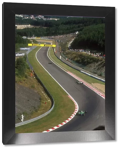 1991 Belgian Grand Prix. Spa-Francorchamps, Belgium. 23-25 August 1991. A view looking down towards Pouhon on the Spa-Francorchamps circuit, situated amongst the hills of the Ardennes Forest. Ref-91 BEL 34. World Copyright - LAT Photographic