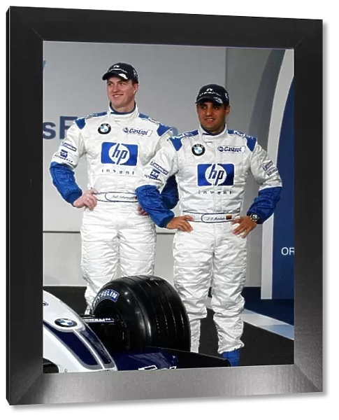 BMW Williams F1 Launch: BMW Williams F1 team mates Ralf Schumacher, left, and Juan Pablo Montoya, left
