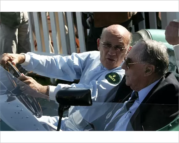 Goodwood Revival: R-L: Sir Jack Brabham and Sir Stirling Moss