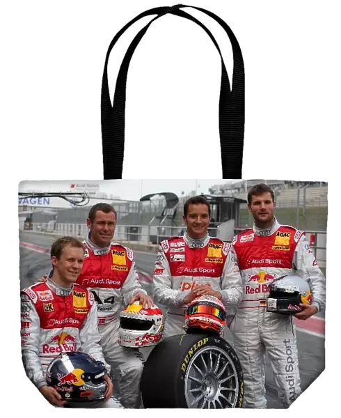 Audi drivers (L-R) Mattias Ekstrom (SWE), Tom Kristensen (DEN), Timo Scheider