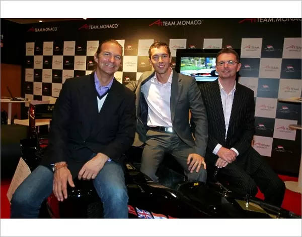Motorsport Business Forum: L-R: Joint A1 Team Monaco Seat Holders Hubertus Bahlsen and Clivio Piccione with Graham Taylor