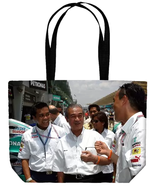 Formula One World Championship: Mohathir Mohamad Malaysian Prime Minister during the drivers parade