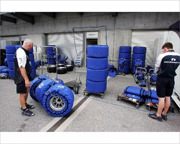 Formula One World Championship: Williams pack their Michelin tyres away