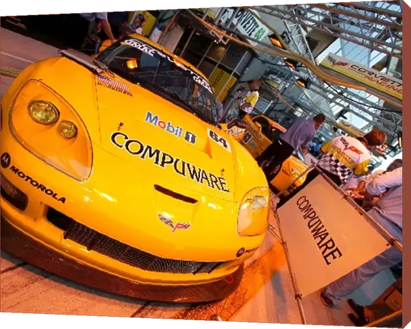 Le Mans 24 Hours: The two Chevrolet Corvette C6. Rs in the pit lane before the race