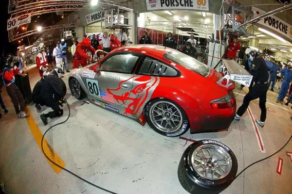Le Mans 24 Hours: Johannes van Overbeek  /  Seth Neiman  /  Lonnie Pechnik Flying Lizard Motorsports Porsche 911 GT3-RSR