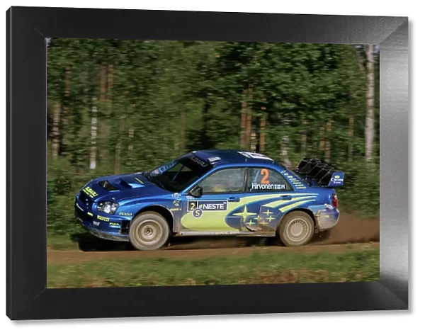 2004 FIA World Rally Champs. Round nine, Neste Rally Finland. 5th - 8th August 2004. Mikko Hirvonen, Subaru, action. World Copyright: McKlein / LAT