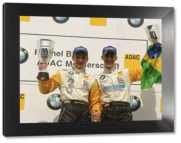 Podium, the two Team Rosberg drivers that made it to the podium: Michael Devaney (IRE), Team Rosberg (1st, left), and Atila Abreu (BRA), Team Rosberg (3rd, right). Formula BMW ADAC Championship, Rd 15&16, A1-Ring, Austria. 06 September 2003
