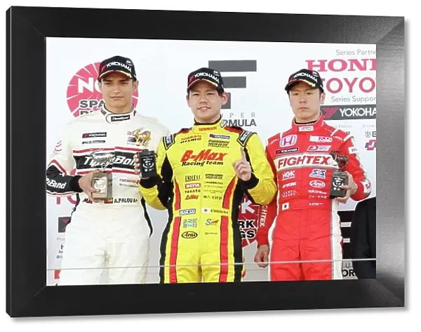 2017 Japanese Formula 3 Championship. Suzuka, Japan. 22nd - 23rd April 2017. Rd 4 & 5. Round 5 Winner Mitsunori Takaboshi ( #23 B-MAX NDDP F3 ) 2nd position Alex Palou ( #12 ThreeBond Racing with DRAGO CORSE)