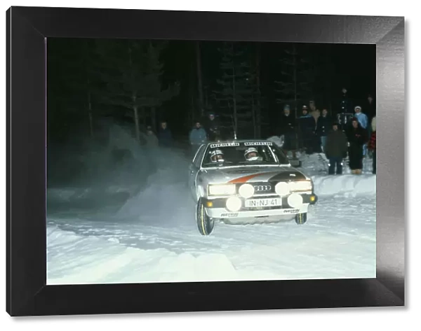 1983 World Rally Championship. Swedish Rally, Sweden. 11-13 February 1983. Stig Blomqvist / Bjorn Cederberg (Audi 80 Quattro), 2nd position. World Copyright: LAT Photographic