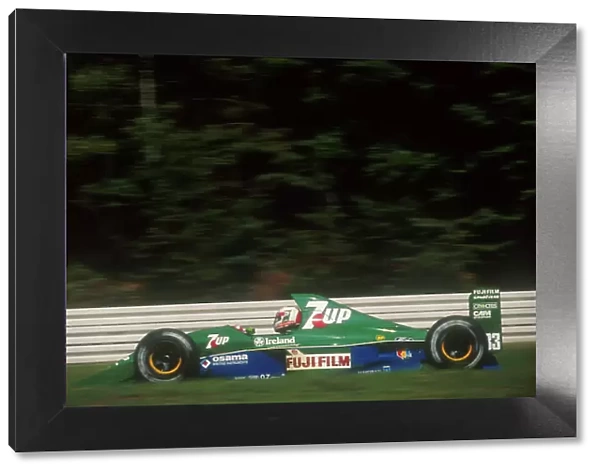 1991 German Grand Prix. Hockenheim, Germany. 26-28 July 1991. Andrea de Cesaris (Jordan 191 Ford) 5th position. Ref-91 GER 07. World Copyright - LAT Photographic