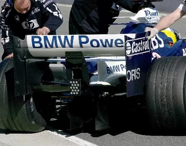 Formula One Testing: The rear wing of Nick Heidfeld Williams BMW FW27