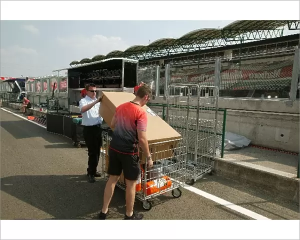 Formula One World Championship: The pits is prepared