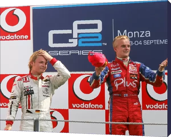 GP2 Series: Nico Rosberg ART and Heikki Kovalainen Arden International on the podium