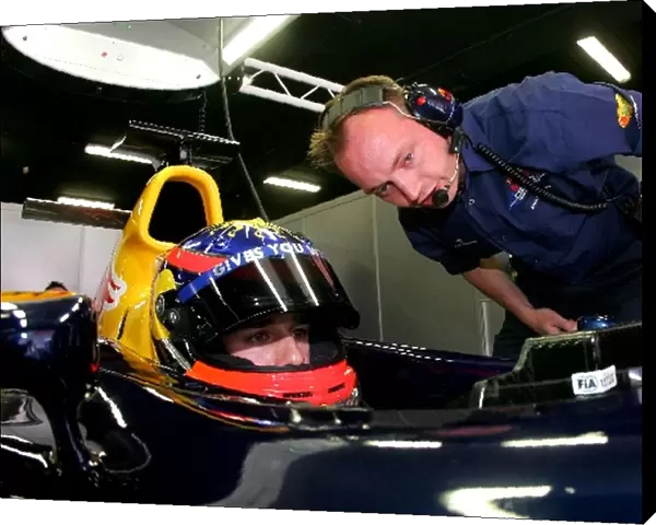 Formula One Testing: Neel Jani Red Bull Racing chats with his engineer