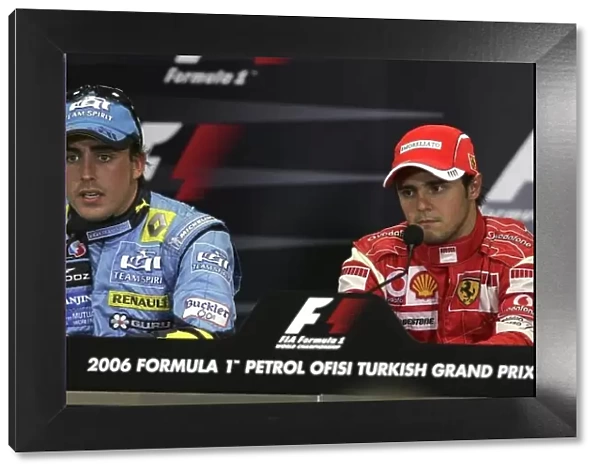 2006 Turkish Grand Prix - Sunday Race Istanbul Park, Istanbul, Turkey. 24th - 27th August. Fernando Alonso, Renault R26, 2nd position, and Felipe Massa, Ferrari 248F1, 1st position, press conference